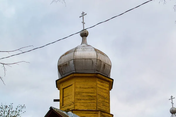 Zlaté Dómy Kříže Východní Pravoslavné Církve Kláštera Narození Krista Narození — Stock fotografie