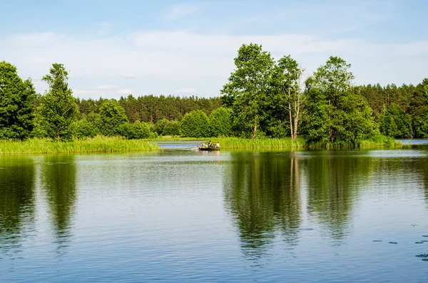 Pêche Ligne Sur Rivière Stracha Biélorussie Juin 2020 — Photo