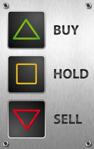 Asansör Arayüzü - Satın Al Tut Satış Düğmeleri Yeşil Kırmızı Ok Sarı Kare