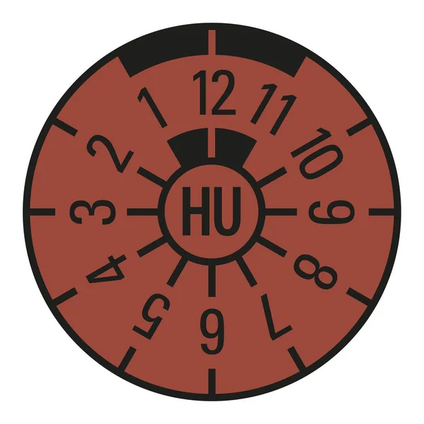 Alman otomobil güvenliği departmanı TUV TUEV çıkartması kahverengi - vektör illüstrasyonu 