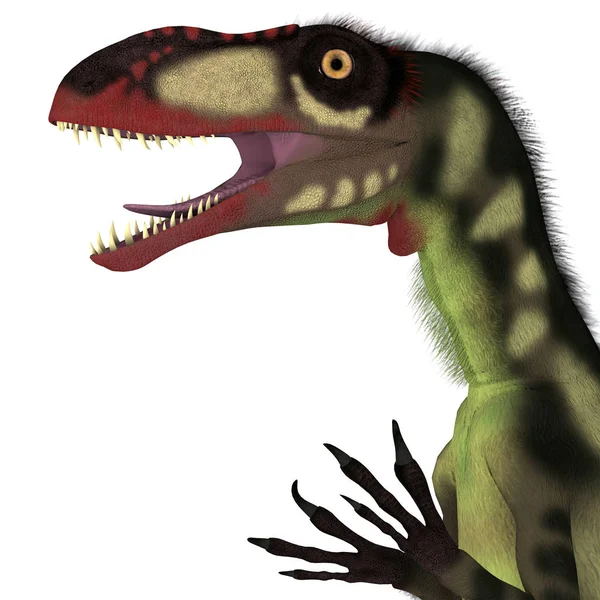 Dilong Var Liten Theropoden Dinosaurie Som Levde Kina Perioden Krita — Stockfoto