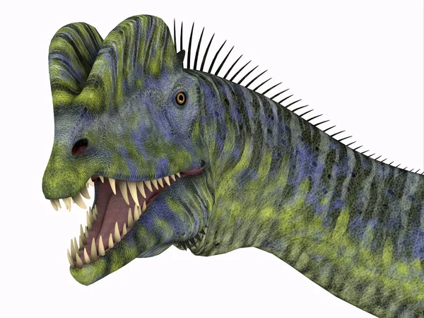 Dilophosaurus War Ein Großer Fleischfressender Theropod Dinosaurier Der Während Der — Stockfoto