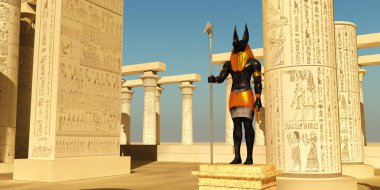 Anubis Antik Mısır mitolojisinde ahiret ve yeraltı dünyası'na Gates koruyucu tanrısı oldu.