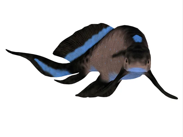 Scaumenacia 是一种原始的无毛鱼 生活在泥盆纪的海洋中 — 图库照片