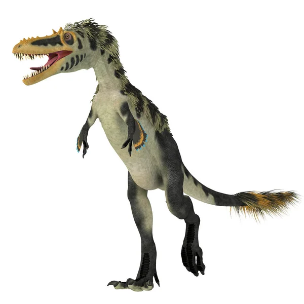 Alioramus altai Dinosaur on White — Stock Photo, Image