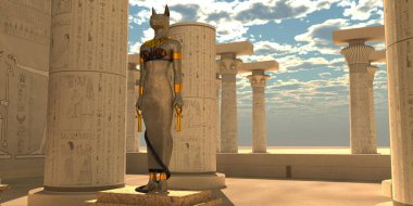Egyptian God Bastet Statue clipart
