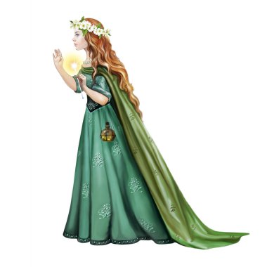 sihirli değnek tutan güzel büyücü