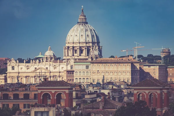 Peter Vatikanstaten Rom Italien Flygfoto Morgonen Kupolen Peter Utsikt Från — Stockfoto