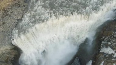 Yaz Akşamı Dettifoss Şelalesi. İzlanda. Havadan Görünüm
