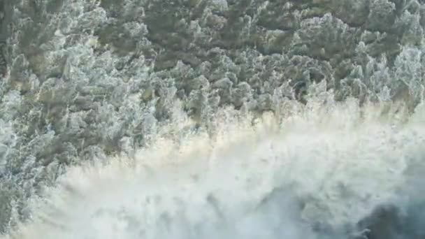 Cascada Dettifoss. Islandia. Vista aérea de arriba hacia abajo — Vídeos de Stock