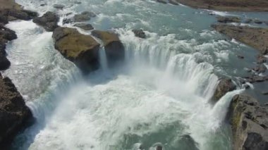 Godafoss Şelalesi. İzlanda. Havadan Görünüm