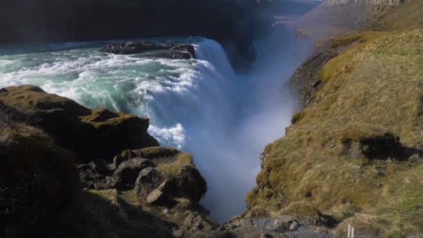 Cachoeira Gullfoss. Islândia — Vídeo de Stock