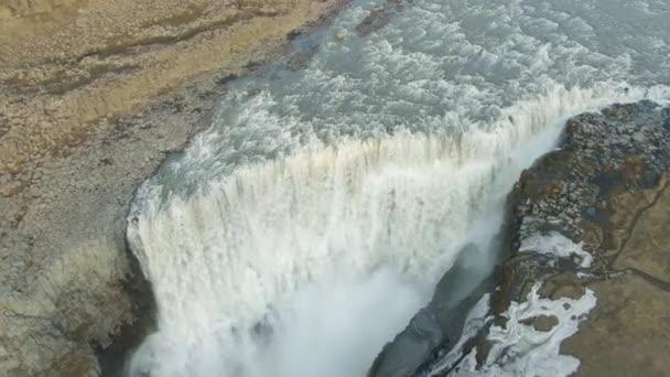 Dettifoss Cascade puissante. Islande. Vue Aérienne 