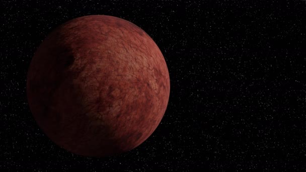 Răsărit de soare pe Rotating Red Mars Planet in Space. Soarele apare — Videoclip de stoc