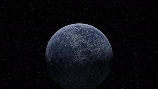 Răsărit de soare pe Rotating Blue Ice Planet in Space. Soarele apare — Videoclip de stoc