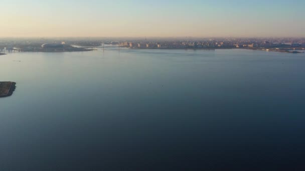 Sankt Petersburgs stadskyline på Sunny Morning. Flygutsikt. Ryssland — Stockvideo