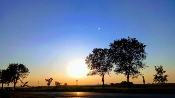 Όμορφη Θέα Του Ηλιοβασιλέματος — Φωτογραφία Αρχείου