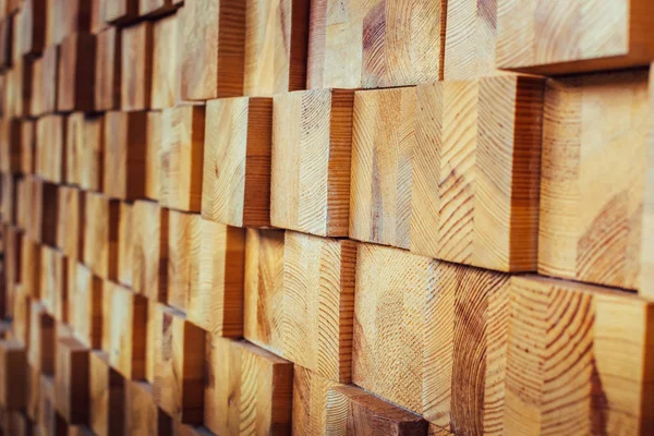 Decoración patrón de bloques de madera, enfoque selectivo — Foto de Stock
