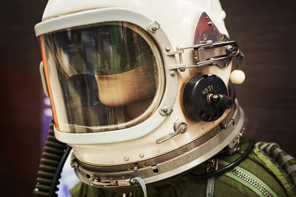 Mannequin in a vintage space helmet close up Royalty Free Stock Images