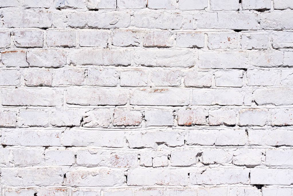 White wall brick background. Abstract old brick texture with cop