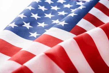 Arka plan olarak Amerikan bayrağını sallamaya yakın durun. C