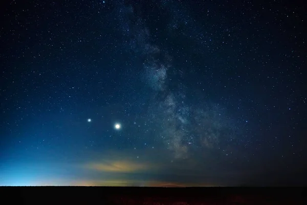 Milchstraßengalaxie Nachthimmel Landschaft Mit Sternen — Stockfoto