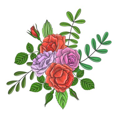 Vintage vektör çiçek bileşimi