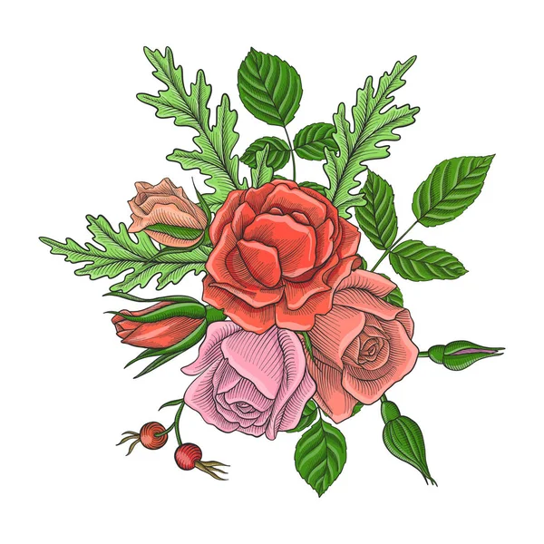 Composition florale vectorielle vintage — Image vectorielle