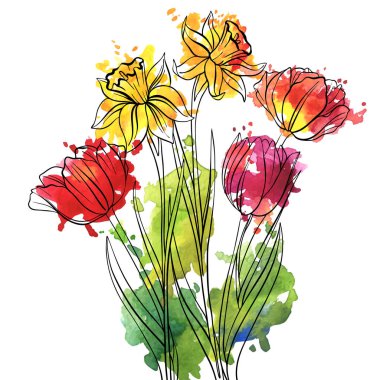 vektör çizimi çiçekleri