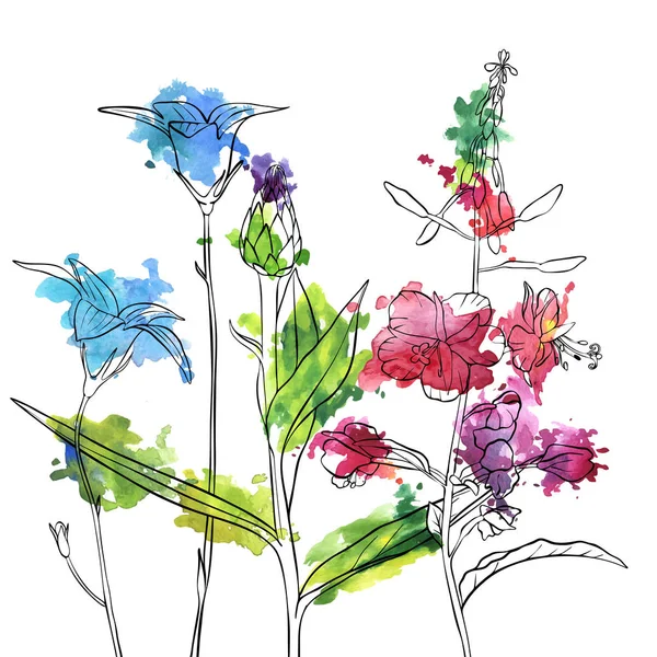 Dessin vectoriel fleurs — Image vectorielle