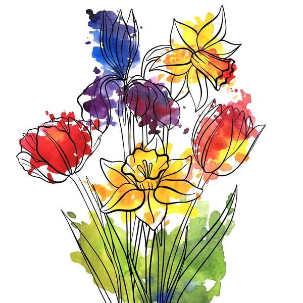 Vetor desenho flores —  Vetores de Stock