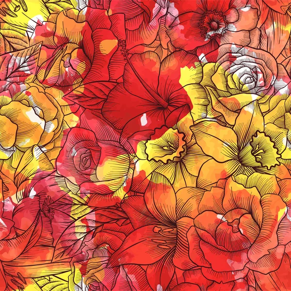vintage vector floral seamless pattern