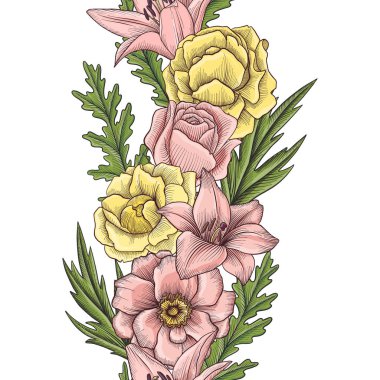 Vintage Vector Çiçeksiz desen