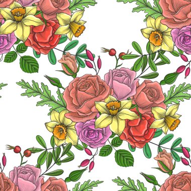 Vintage Vector Çiçeksiz desen