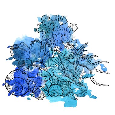 kabukları ile vektör arka plan