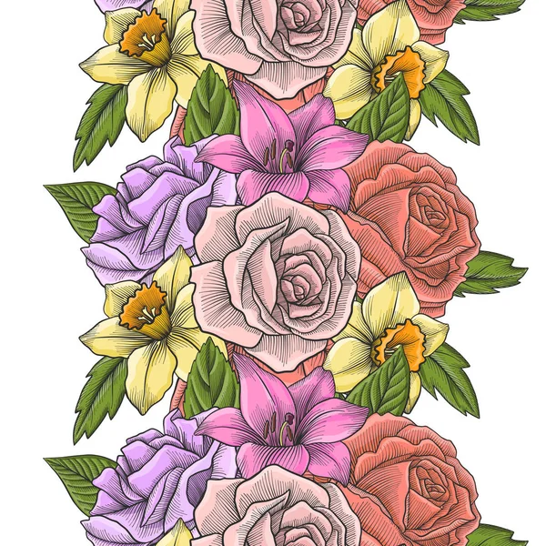 vintage vector floral seamless pattern