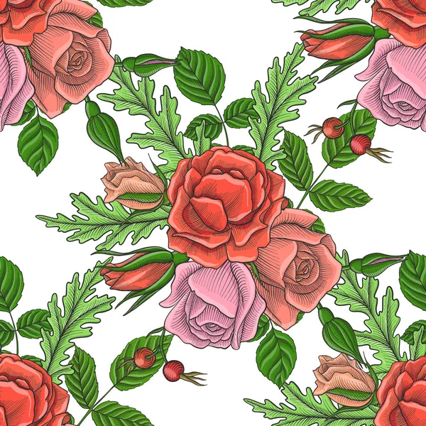 Vintage vecteur floral motif sans couture — Image vectorielle