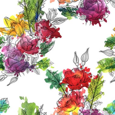 Vintage Vector Çiçeksiz desen