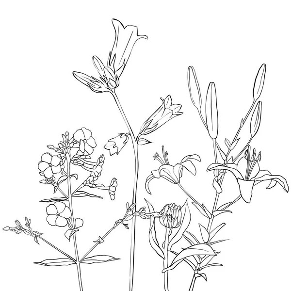 Vektorové kreslení květin — Stockový vektor