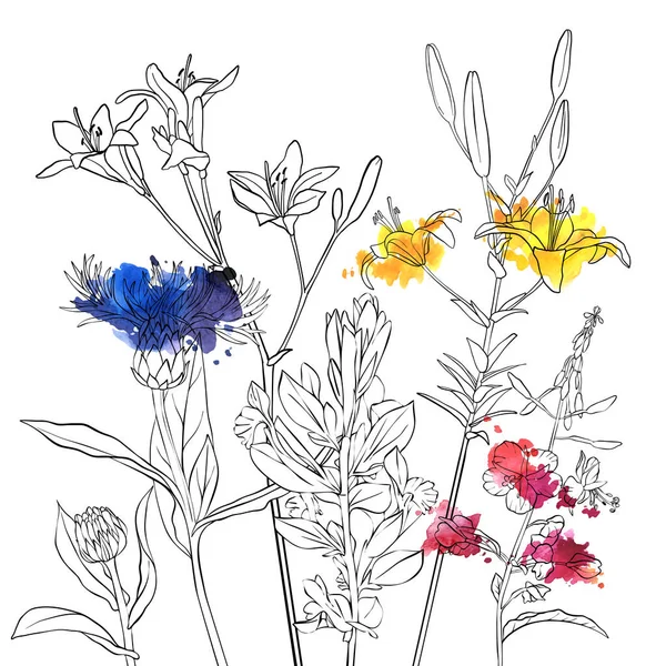 Wektor rysunek kwiaty — Wektor stockowy