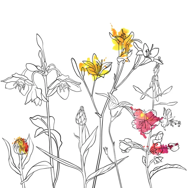 Векторный рисунок цветов — стоковый вектор