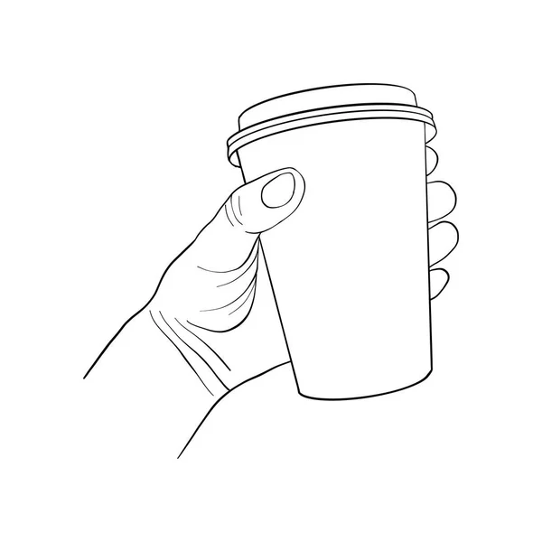 Hand with coffee cup — Stock Vector