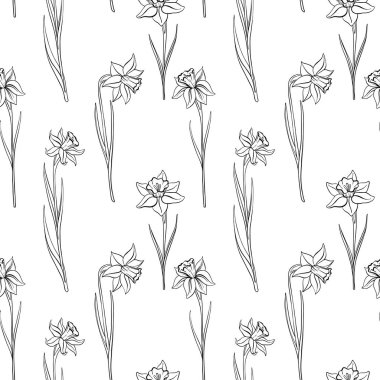 Nergis ile Dikişsiz desen vektör