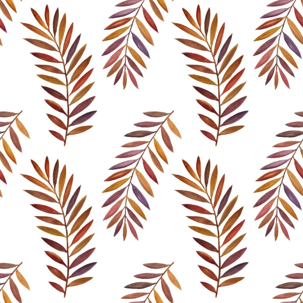 Seamless pattern with watercolor fern leaves — Stock Photo, Image