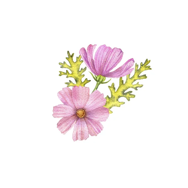 Watercolor drawing flower — Stock Photo, Image