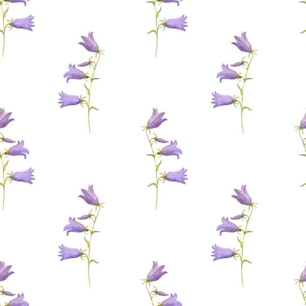 Seamless mönster med akvarell ritade blommor — Stockfoto
