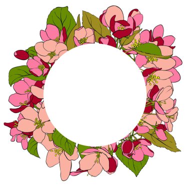 elma çiçekleri ile vektör çiçek şablon