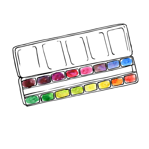 vector art palette with paints