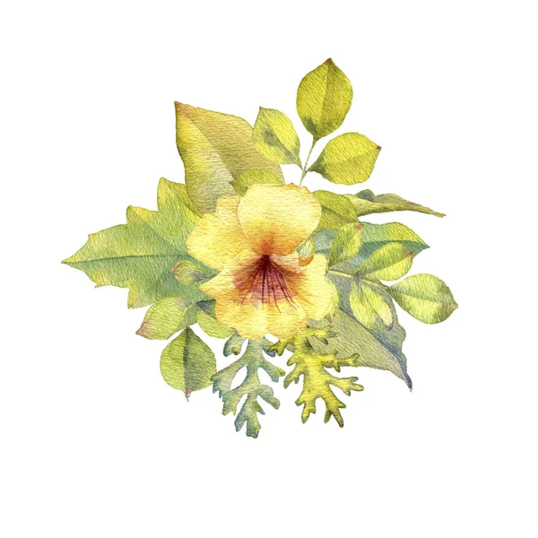 Watercolor drawing flowers — Stock Photo, Image