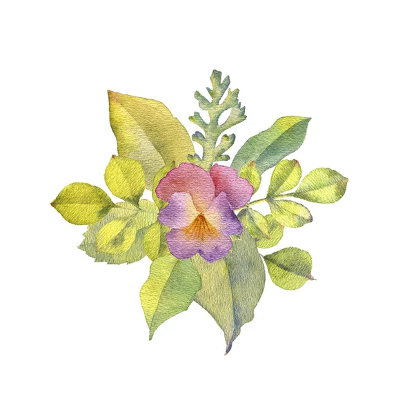 Watercolor drawing flowers — Stock Photo, Image